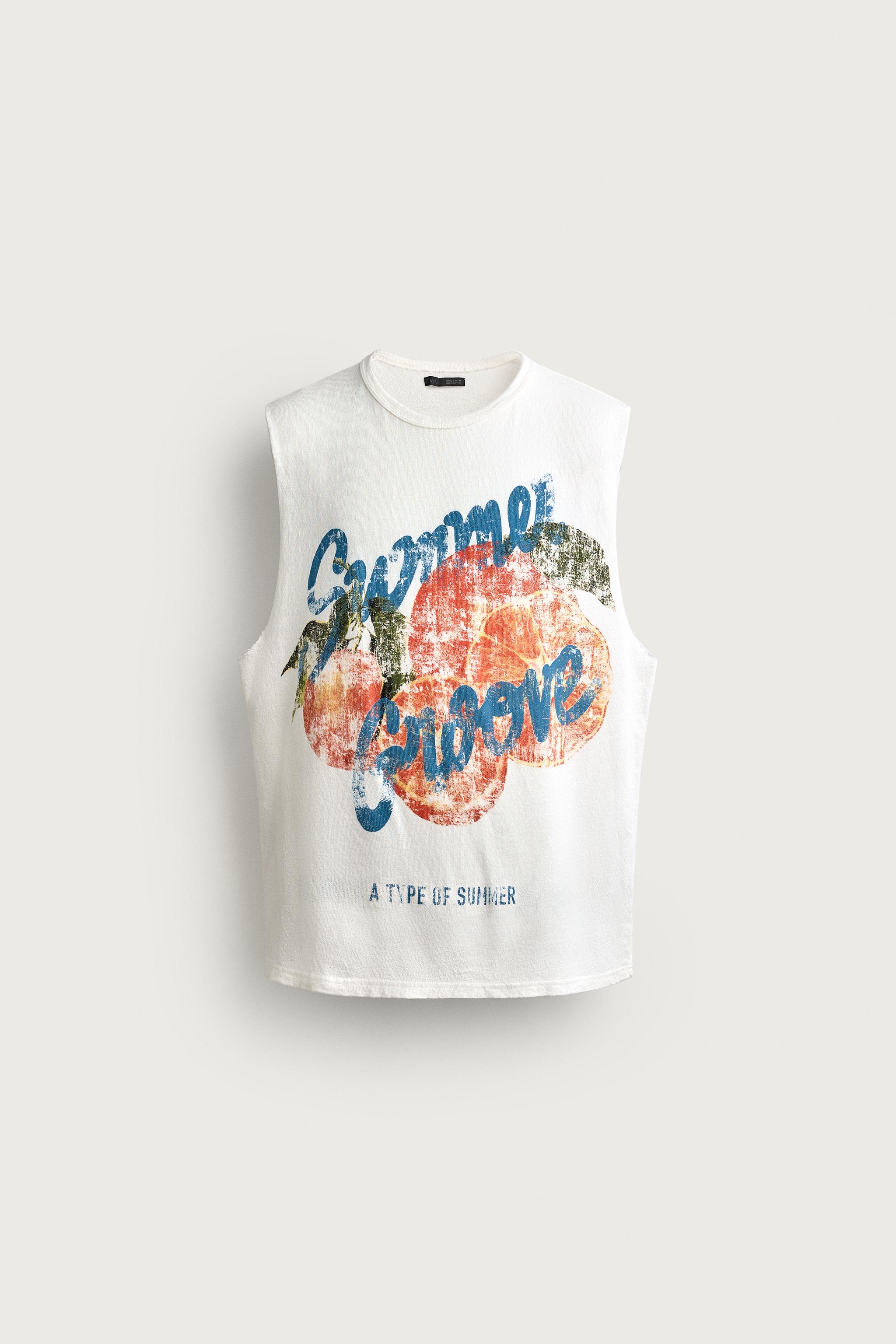 WASHED KNIT PRINTED TANK TOP